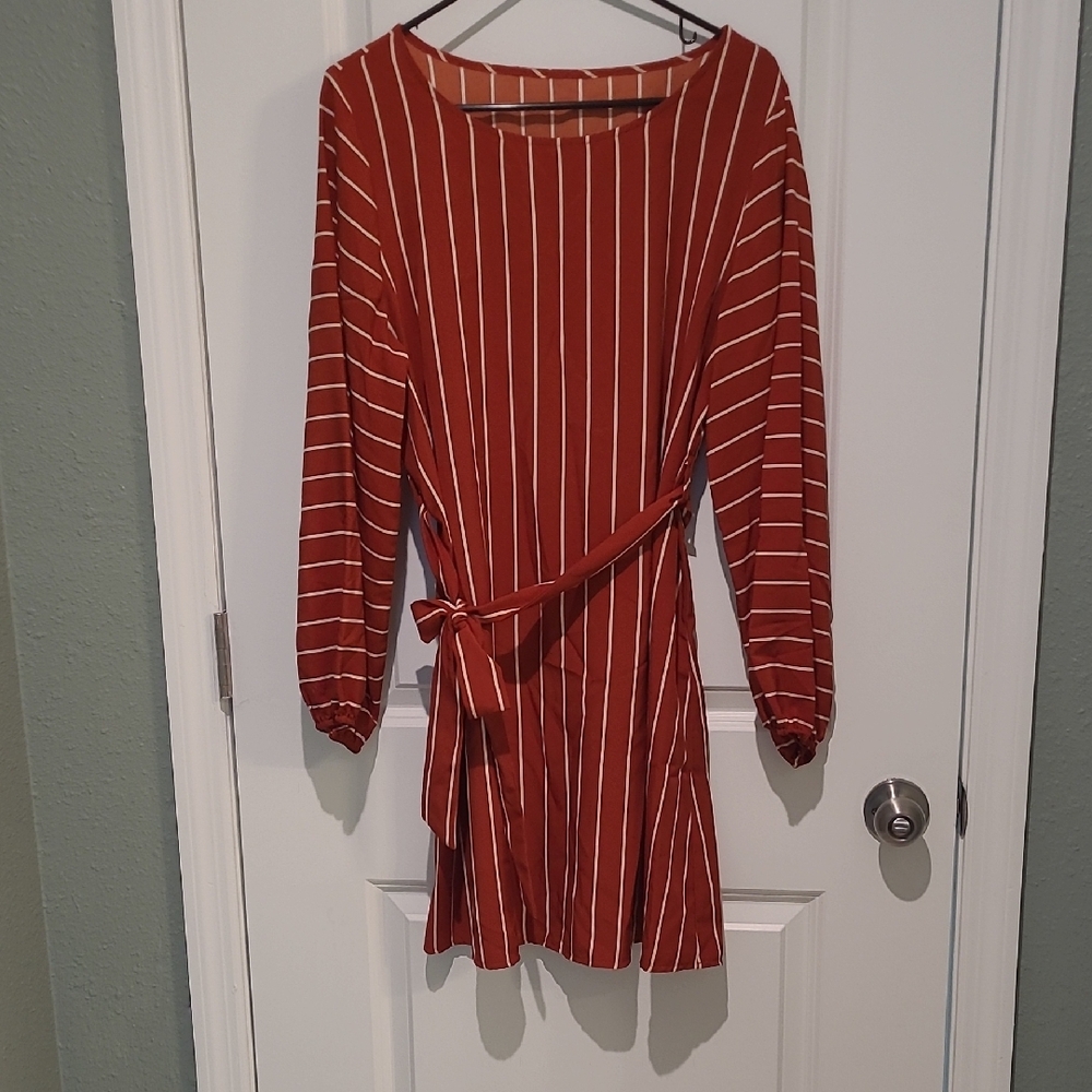 Striped Rust Dress